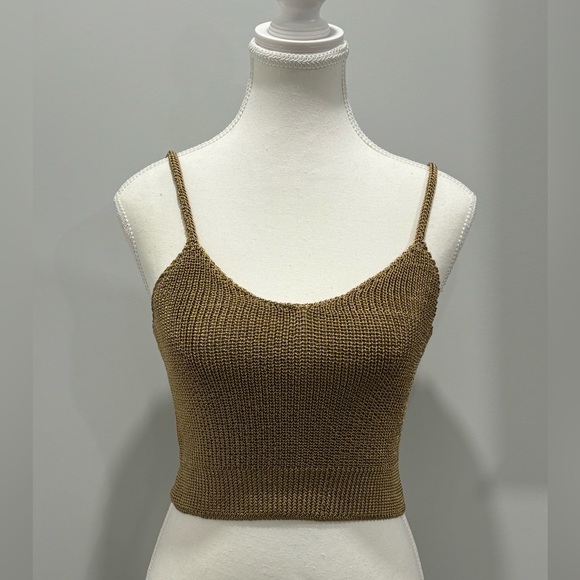 House of Harlow 1960 Tops - House of Harlow 1960 Knitted crop top Golden  XS Straps New Year Party Dance